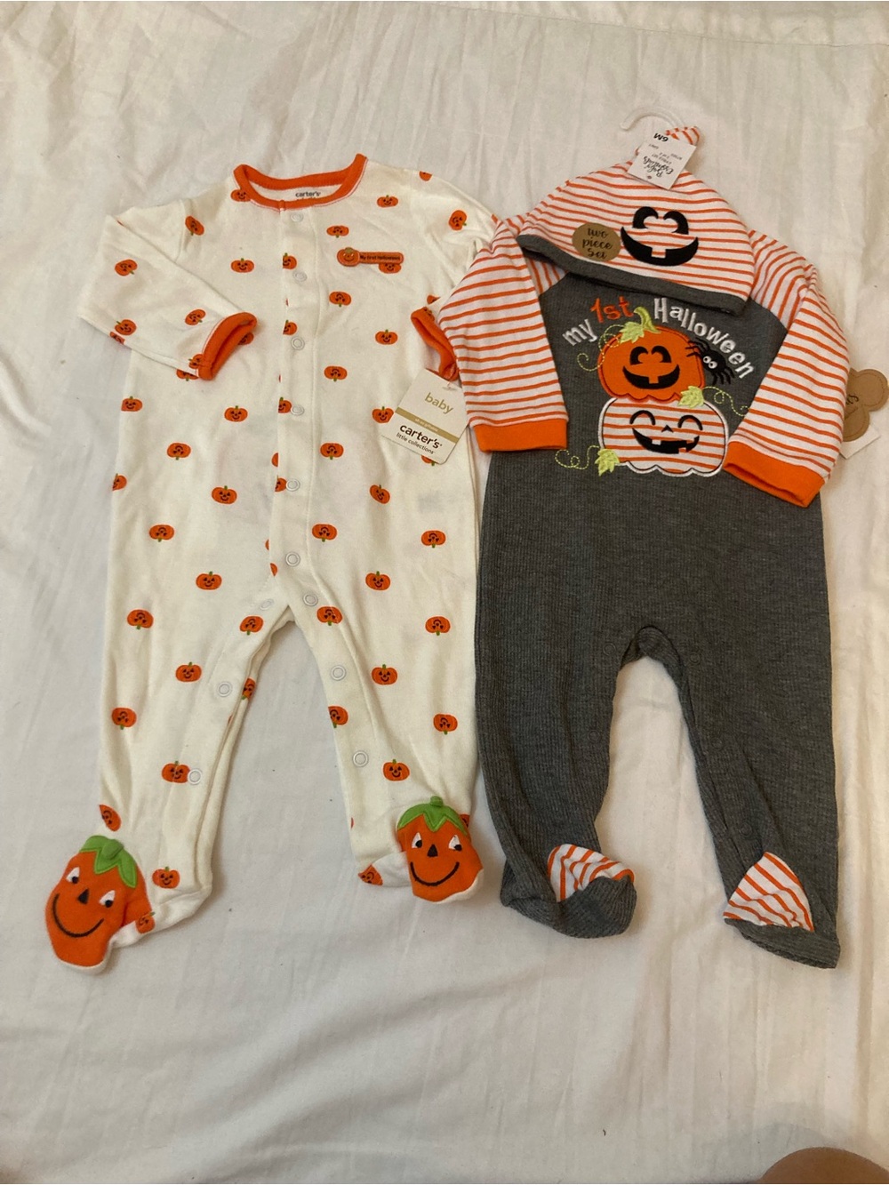 9-3 Baby First Halloween sets clothes outfits carters 6 months pumpkin NWT
